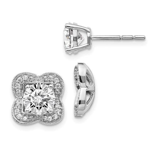 K White Gold Diamond Cluster Semi-mount Earrings - Jewelry - Modalova