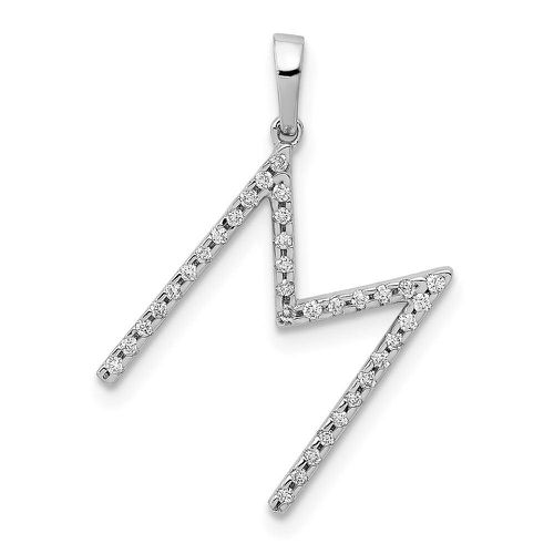K White Gold Diamond Initial M Pendant - Jewelry - Modalova
