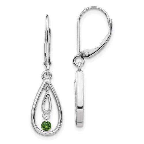 K White Gold Green Diamond Leverback Earrings - Jewelry - Modalova