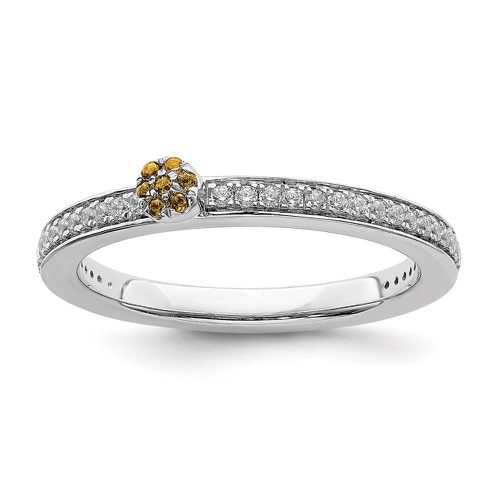 K White Gold Citrine and Diamond Ring - Stackable Expressions - Modalova