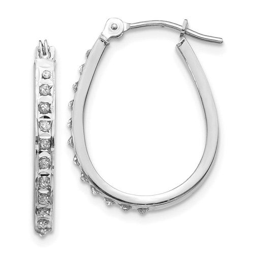 K White Diamond Fascination Oval Hinged Hoop Earrings - Jewelry - Modalova