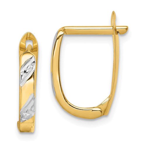 K White Rhodium Diamond-cut Lever Back Hoop Earrings - Jewelry - Modalova