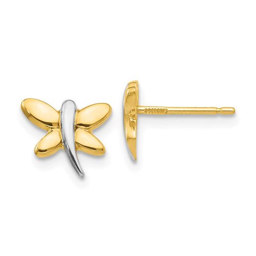 K with Rhodium Polished Dragonfly Post Earrings - Jewelry - Modalova