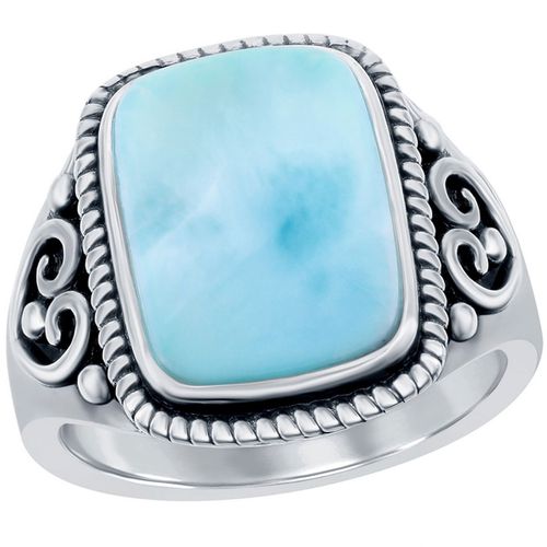 Women's Ring - Blue Larimar Filigree Design, Size 9 / W-2683-9 - Caribbean Treasures - Modalova