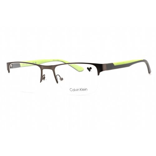 Men's Eyeglasses - Half Rim Satin Gunmetal Metal Frame / CK21304 008 - Calvin Klein - Modalova