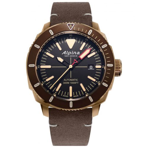 Men's Automatic Watch - Seastrong Diver Dark Brown Strap / AL-525LBBR4V4 - Alpina - Modalova