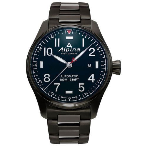 Men's Automatic Watch - Startimer Pilot Heritage Blue Dial Bracelet / AL-525NN4TS6B - Alpina - Modalova
