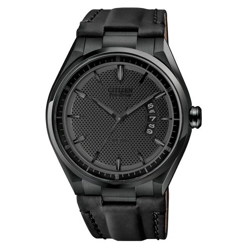 AW1135-19E Men's CTO 2.0 Drive Collection Black Perforated Dial Black Plated Steel Eco-Drive Watch - Citizen - Modalova