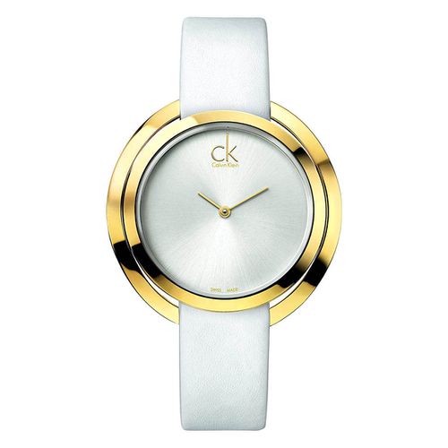 Women's Strap Watch - Aggregate Silver Dial Quartz Watch / K3U235L6 - Calvin Klein - Modalova