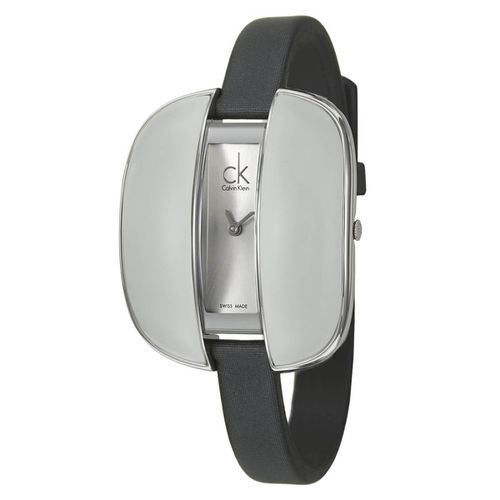 Women's Strap Watch - Treasure Silver Dial Grey Satin & Leather / K2E23626 - Calvin Klein - Modalova