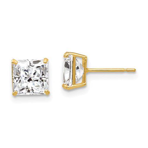 K 6mm Square CZ Post Earrings - Jewelry - Modalova