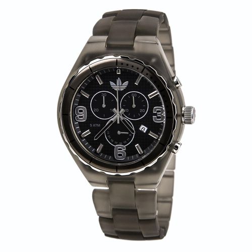ADH2565 Men's Cambridge Grey Plastic Strap Black Dial Chronograph Watch - Adidas - Modalova