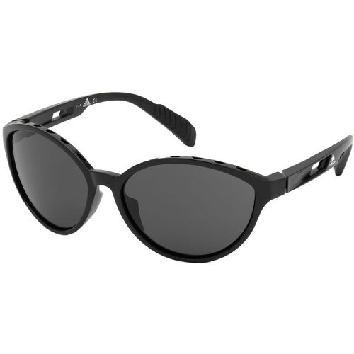 Women's Sunglasses - Shiny Black Full Rim Plastic Cat Eye / SP0012 01A - Adidas - Modalova