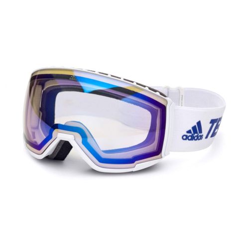 Unisex Sunglasses - White Full Rim Frame Blue Mirror Lens / SP0039 21X - Adidas - Modalova