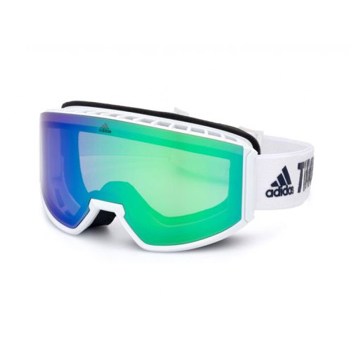 Unisex Sunglasses - White Plastic Frame Green Mirror Lens / SP0040 21Q - Adidas - Modalova