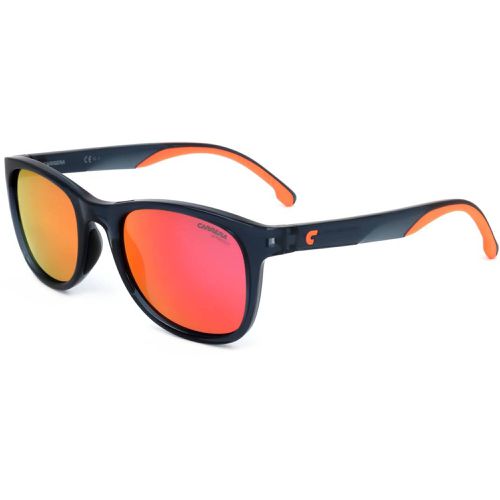 Men's Sunglasses - Blue Plastic Square Frame Red Mirror Lens / 8054/S 0PJP/UZ - Carrera - Modalova