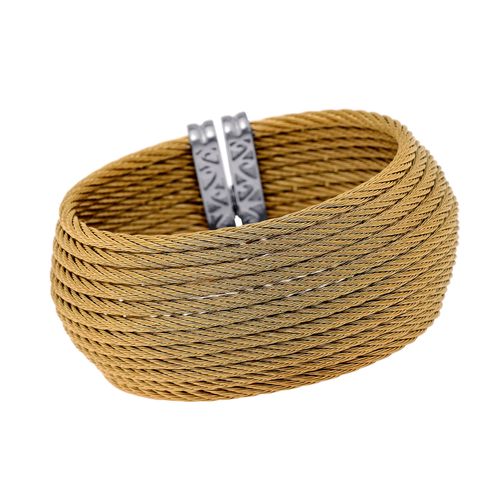 Stainless Steel and 18K Yellow Gold Cuff Bracelet 04-37-S612-00 - Alor - Modalova