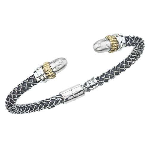 Italy Women's Cuff Bracelet - Cortona Two Tone 0.06 ct tw Diamonds / CB 61130 D - Alisa - Modalova