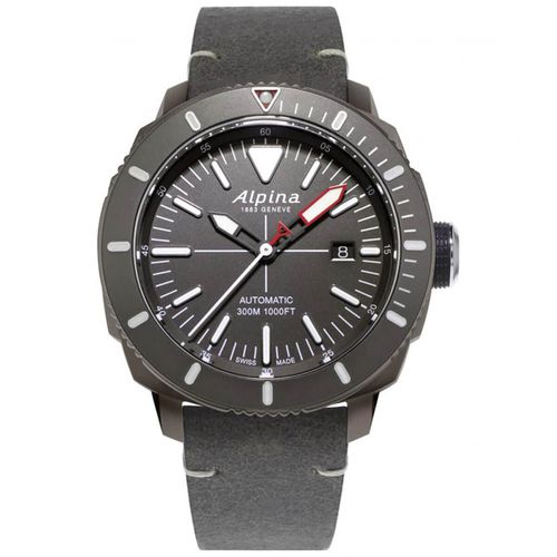 Men's Automatic Watch - Seastrong Diver Grey Dial Strap / AL-525LGGW4TV6 - Alpina - Modalova