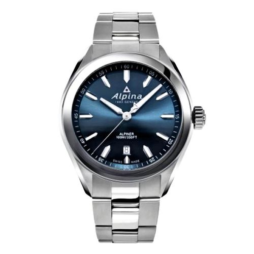 Men's Steel Bracelet Watch - Alpiner Quartz Navy Blue Dial / AL-240NS4E6B - Alpina - Modalova