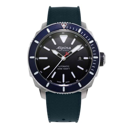 Men's Strap Watch - Seastrong Diver 300 Automatic Blue Rubber / AL-525LBN4V6 - Alpina - Modalova