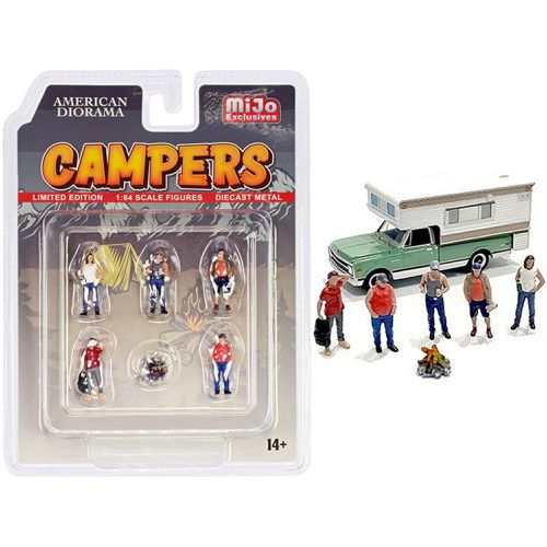 Diecast Set - Campers for 1/64 Models Limited Edition, 6 Pieces - American Diorama - Modalova