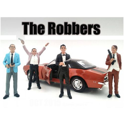 Figure Set - The Robbers 4 inch For 1:18 Scale Models, 4 Piece - American Diorama - Modalova