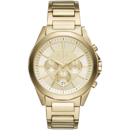 Men's Chronograph Watch - Gold Tone Dial Yellow Gold Bracelet / AX2602 - Armani Exchange - Modalova
