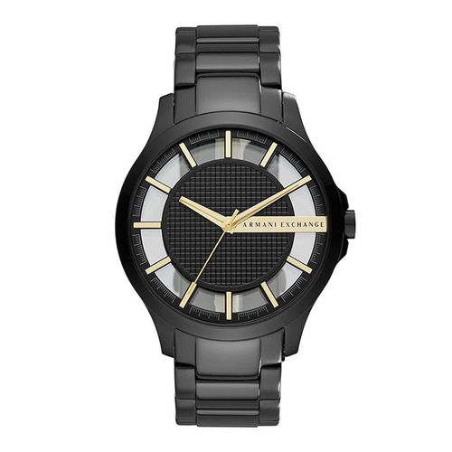 Men's Bracelet Watch - Hampton Black Dial Black Steel / AX2192 - Armani Exchange - Modalova