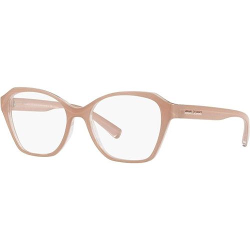 Women's Eyeglasses - Top Pink On Crystal Square Frame / 0AX3080 8329 - Armani Exchange - Modalova