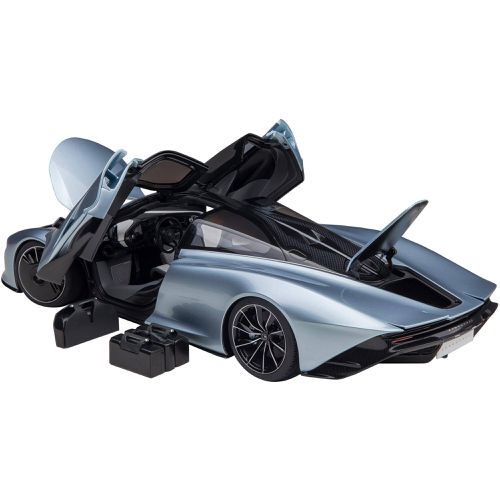 Car - McLaren Speedtail Frozen Blue Metallic and Suitcase Accessories - Autoart - Modalova