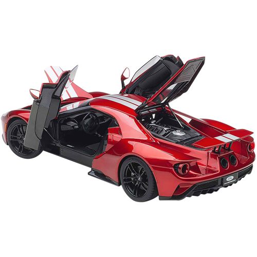 Model Car - 2017 Ford GT Liquid with Rubber Tires Red and Silver - Autoart - Modalova