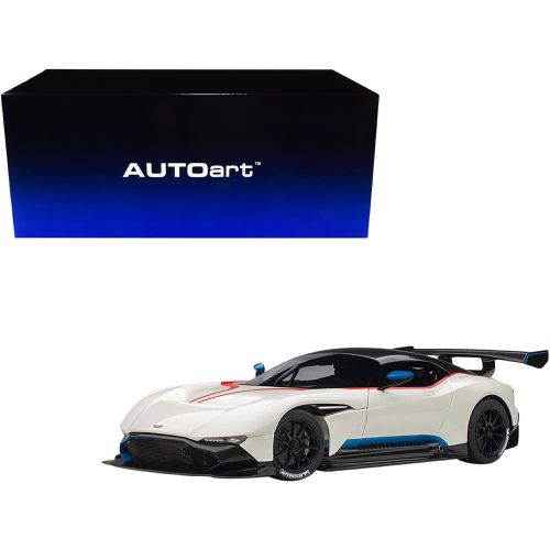 Model Car - Aston Martin Vulcan Stratus White, Red and Blue Stripes - Autoart - Modalova