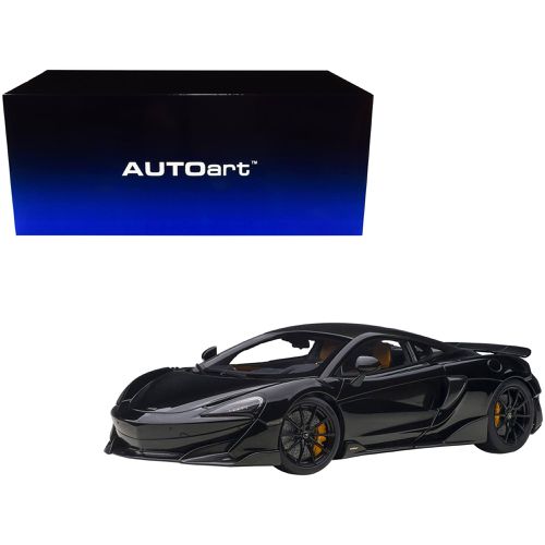 Model Car - Mclaren 600LT Onyx Black and Carbon with Steerable Wheels - Autoart - Modalova