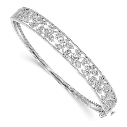 K White Gold Polished Diamond Bangle - Jewelry - Modalova
