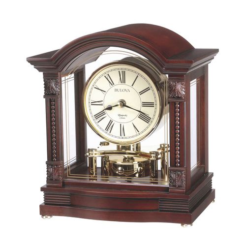 Mantel Clock - Bardwell Walnut Wood Chiming Beige Dial / B1987 - Bulova - Modalova