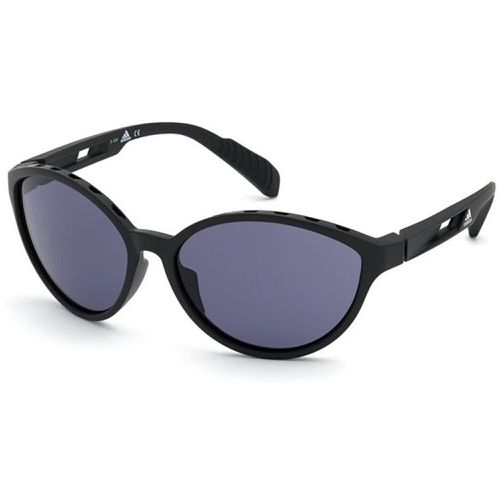Women's Sunglasses - Matte Black Full Rim Plastic Cat Eye / SP0012 02A - Adidas - Modalova