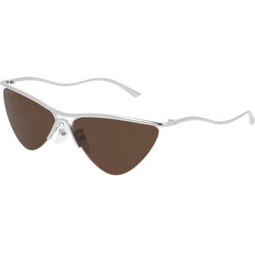 Women's Sunglasses - Silver Metal Frame Brown Lens / BB0093S 2 - Balenciaga - Modalova