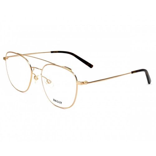 Men's Eyeglasses - Shiny Deep Gold Full Rim Aviator Metal Frame / BY5005-D 030 - Bally - Modalova