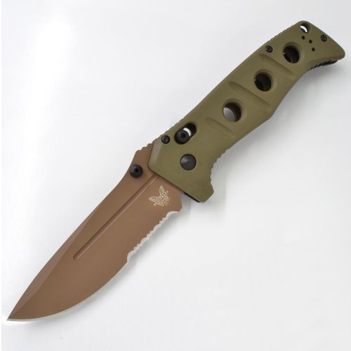 Folding Knife - Adamas Flat Dark Earth Blade OD Green G10 Handle / 275SFE-2 - Benchmade - Modalova