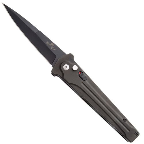 Knife - Bead Blast Sanvick Blade Automatic, 5 inch / BSAC-350-ALBK-B - Bear & Son - Modalova