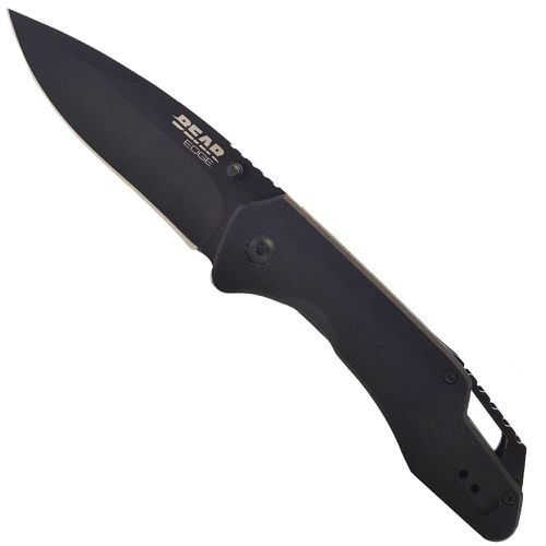 Knife - Black G10 Assisted Drop Point Sideliner, 4-1/2 inch / BS61502 - Bear & Son - Modalova