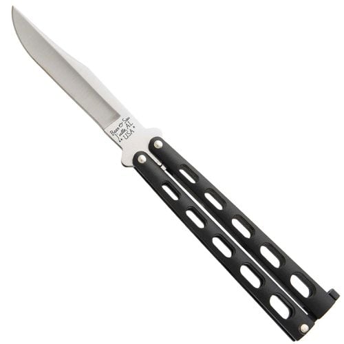 Knife - Black Stainless Steel Blade Zinc Handle Butterfly, 5 inch / BS114B - Bear & Son - Modalova