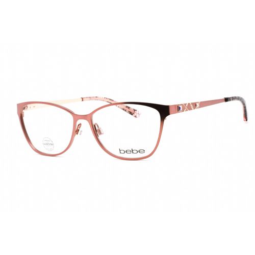 Women's Eyeglasses - Rose Gold Rectangular Full Rim Frame Clear Lens / BB5171 660 - Bebe - Modalova
