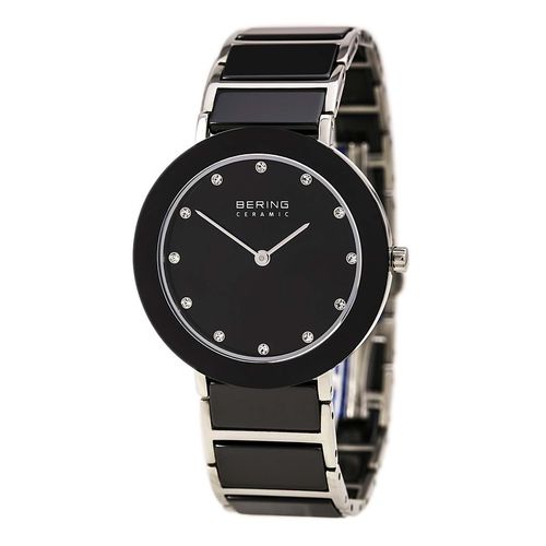 Women's Ceramic Quartz Black Ceramic & Steel Bracelet Black Dial Watch - Bering - Modalova
