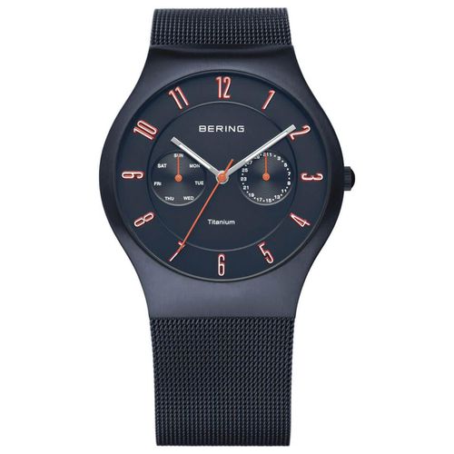 Men's Quartz Watch - Titanium Blue Dial Milanese Mesh Bracelet / 11939-393 - Bering - Modalova