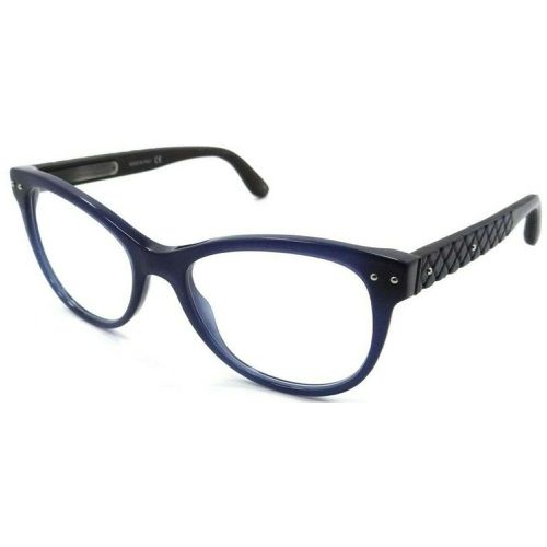 Women's Eyeglasses - Shiny Blue Cat Eye / BV0009O 008 - Bottega Veneta - Modalova