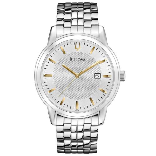 B196 Men's Silver Tone Dial Stainless Steel Bracelet Watch - Bulova - Modalova