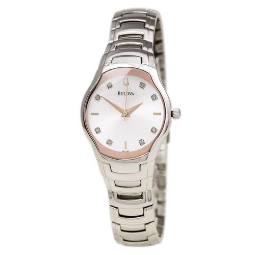P145 Women's Diamond Silver Tone Dial Steel Bracelet Watch - Bulova - Modalova