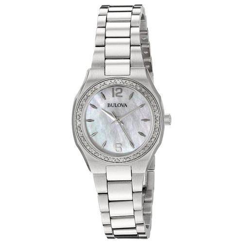 R199 Women's Diamond White Mother of Pearl Stainless Steel Bracelet Watch - Bulova - Modalova